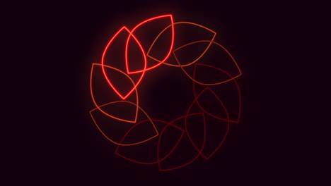 Spiralförmiges,-Faszinierendes-Neonlichtdesign-In-Rot-Und-Orange
