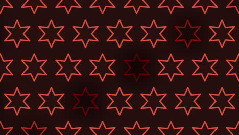 Symmetrisches-Rotes-Sternchenmuster-Auf-Schwarzem-Hintergrund