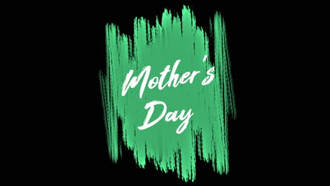 Leuchtend-Grüne-Pinselstrich-Muttertagskarte-Auf-Schwarzem-Hintergrund