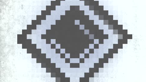 Geometrische-Pixelkunst-Markantes-Schwarz-weißes-Rautendesign
