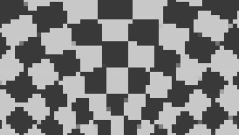 Monochromatisches-Schachbrett,-Kompliziertes-Raster-Aus-Schwarzen-Und-Weißen-Quadraten-Mit-Unterschiedlichen-Schattierungen