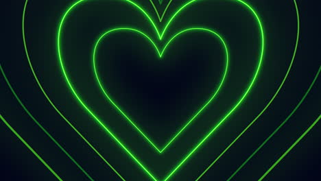 Corazón-Verde-Neón,-Un-Símbolo-Radiante-De-Amor-En-Un-Lienzo-Oscuro.