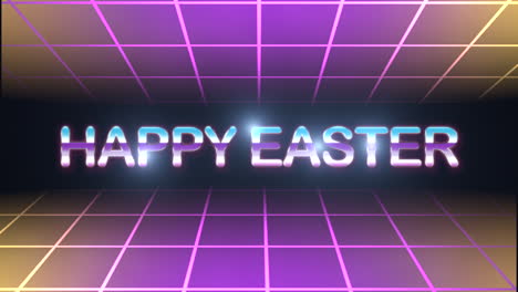 Celebrate-Easter-with-a-neon-grid-of-purple-and-yellow,-radiating-happiness