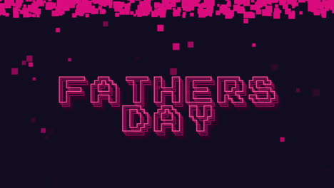 Pixelated-Fathers-Day-text-on-black-background---pink-squares-and-rectangles