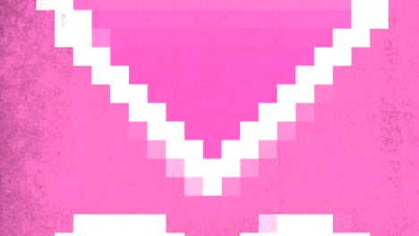 Corazón-De-Pixel-Art-Flotando-Sobre-Fondo-Rosa
