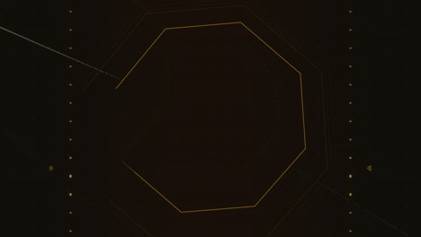 Patrón-Geométrico-Negro-Y-Dorado-Sobre-Fondo-Oscuro-Con-Formas-Hexagonales