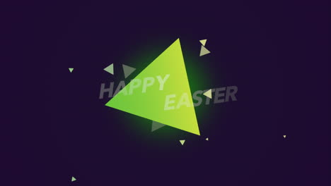 Triángulo-Colorido-Y-Saludo-Festivo-Feliz-Pascua-Sobre-Fondo-Oscuro