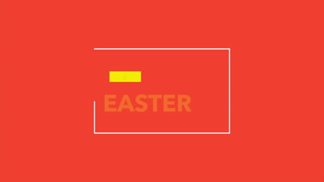 Joyous-easter-greeting-card-with-orange-background-and-cheerful-Happy-Easter-text