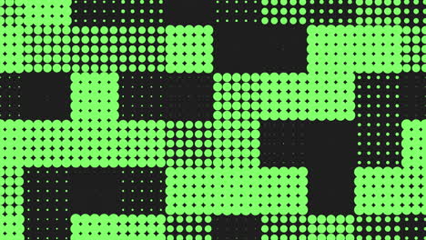 Symmetric-grid-interlocking-black-and-green-dots-pattern