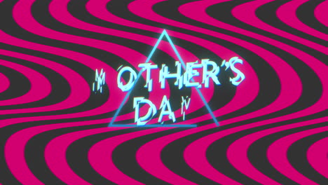 Eye-catching-Mother's-Day-card-design-with-neon-pink-letters-on-striped-background