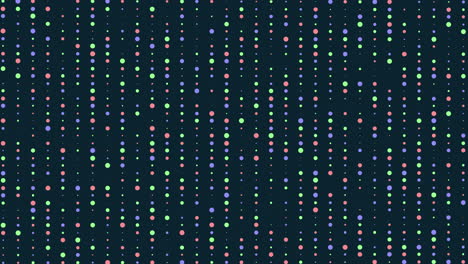Patrón-De-Puntos-Multicolores-De-Cuadrícula-Vibrante-Sobre-Fondo-Oscuro