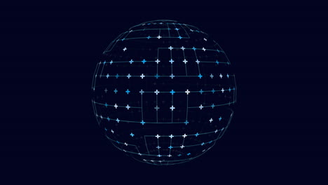 Stunning-3d-grid-sphere-with-green-lines-and-dots-on-dark-blue-background