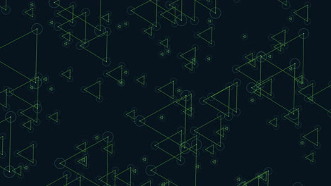 Auffälliges-Grünes-Dreiecksmuster-Mit-Komplizierten-Designs-Auf-Schwarzem-Hintergrund