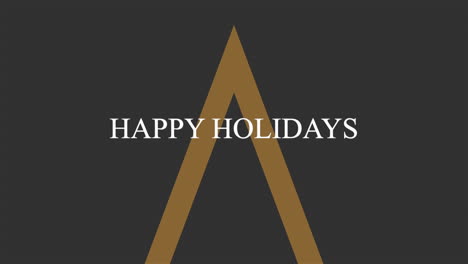 Elegante-Diseño-De-Triángulo-Dorado-Y-Negro,-Felices-Fiestas,-Tarjeta-De-Felicitación