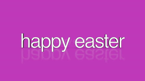 Fröhliche-Ostergrüße,-Weißer-Text-Spiegelt-Sich-Auf-Violettem-Hintergrund