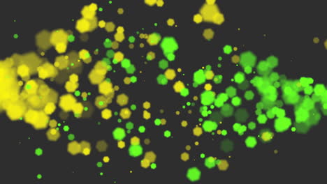 Geometric-pattern-green-and-yellow-circles-on-black-background