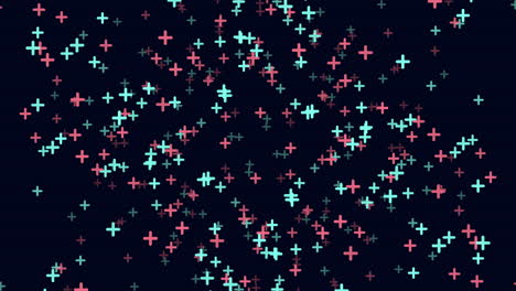 Colorful-cross-grid-on-dark-background-pink-and-blue-pattern