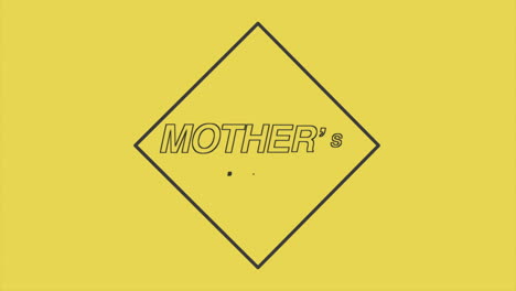 Muttertag-Diamant-Gelber-Hintergrund,-Schwarz-weißes-Design