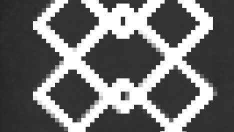 Geometrisches-Weißes-Quadratisches-Muster-Auf-Schwarzem-Hintergrund
