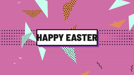 Vibrant-greetings-Happy-Easter-written-amidst-playful-geometric-shapes-in-a-colorful-background