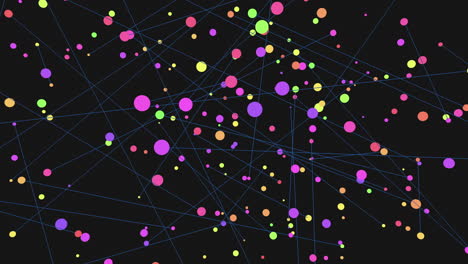 Connected-dots-form-vivid-circular-network-on-black-background