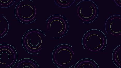 Colorful-swirling-lines-create-mesmerizing-circular-pattern-on-black-background