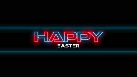 Glowing-neon-sign-celebrate-Easter-with-vibrant-red-and-blue-letters