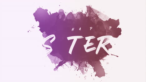 Cheerful-easter-egg-with-a-pop-of-purple-paint-and-Happy-Easter-typography