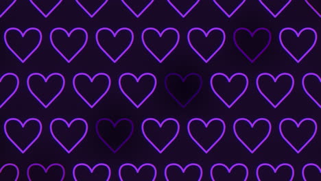 Purple-hearts-pattern-stunning-repetition-of-overlapping-hearts-on-a-black-background