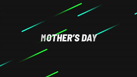 Celebración-Del-Día-De-La-Madre-Líneas-Verdes-Sobre-Fondo-Negro-Con-Texto-Del-Día-De-La-Madre