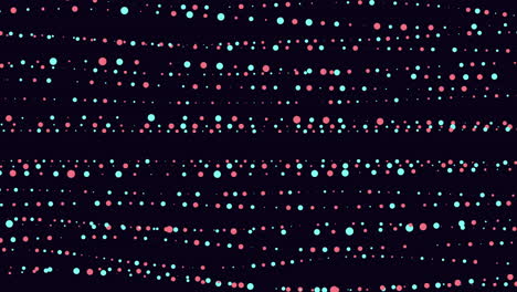 Vibrant-red-and-blue-dot-zigzag-pattern-on-black-background