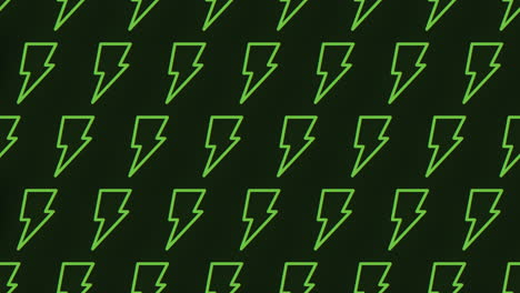 Flashing-green-lightning-bolts-pattern-on-black-background