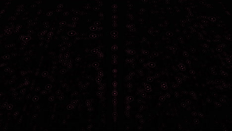 Dynamic-red-dot-pattern-creates-vibrant-contrast-on-black-background