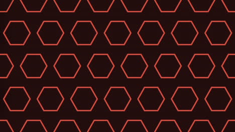 Diseño-Geométrico-Patrón-Hexagonal-Rojo-Sobre-Fondo-Negro