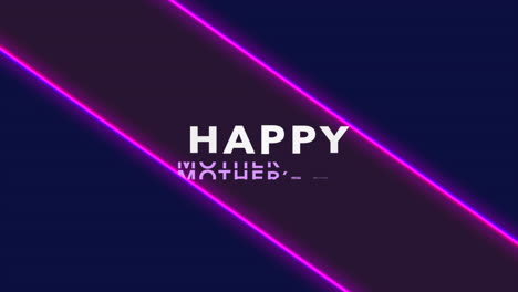 Neon-colored-stripes-on-a-dark-blue-background-happy-Mothers-Day