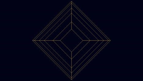 Goldener-Geometrischer-Diamant-Auf-Schwarzem,-Kompliziertem-Design-Sich-Kreuzender-Linien