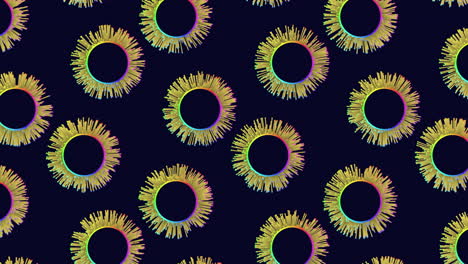 Vibrant-colorful-circle-pattern-on-black-background