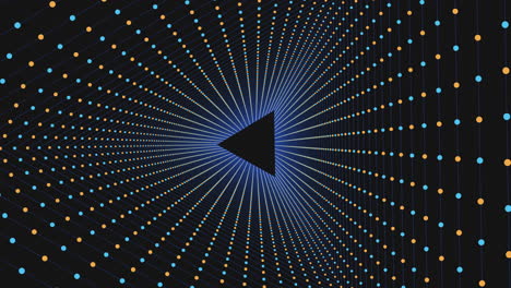 Triángulo-Negro-Y-Azul-Con-Puntos-Blancos-Circulares-En-El-Centro