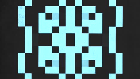 Blaues-Pixeliges-Muster-Mit-Quadratischer-Mitte