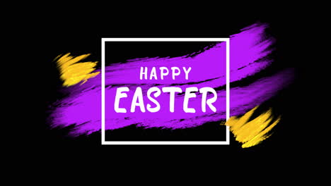 Vibrant-easter-themed-brushstroke-artwork-with-Happy-Easter-in-yellow-and-purple