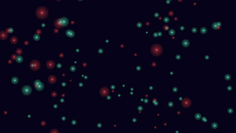 Vibrant-floating-dots-on-black-a-captivating-array-of-red-and-green-in-circular-formation