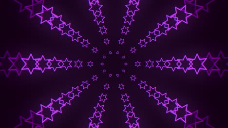 Patrón-Simétrico-De-Estrella-Púrpura-Sobre-Fondo-Negro