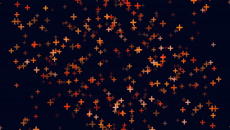 Strahlende-Kreuze-Abstrakte-Collage-Aus-Orange-Und-Gelb-Auf-Schwarzem-Hintergrund