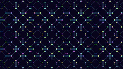 Symmetrical-geometric-dot-pattern-on-black-background