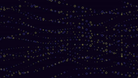 Dazzling-blue-and-yellow-dot-pattern-on-black-background