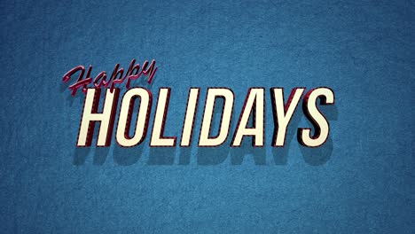 Vintage-inspired-Happy-Holidays-text-overlay-on-blue-background