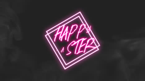 Neon-sign-Happy-Easter-in-pink-lights-on-black