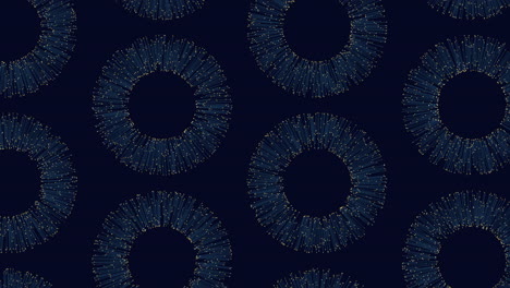 Patrón-De-Círculo-Azul-Brillante-Sobre-Un-Fondo-Negro