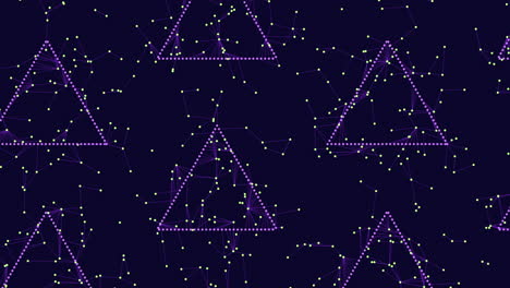 Geometrische-Konstellation-Lila-Dreiecke-Auf-Dunkelblauem-Hintergrund