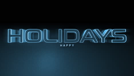 Futuristic-neon-Happy-Holidays-in-blue-on-black